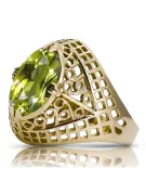  Žltý peridot 14k žlté zlato Vintage style vrc030y